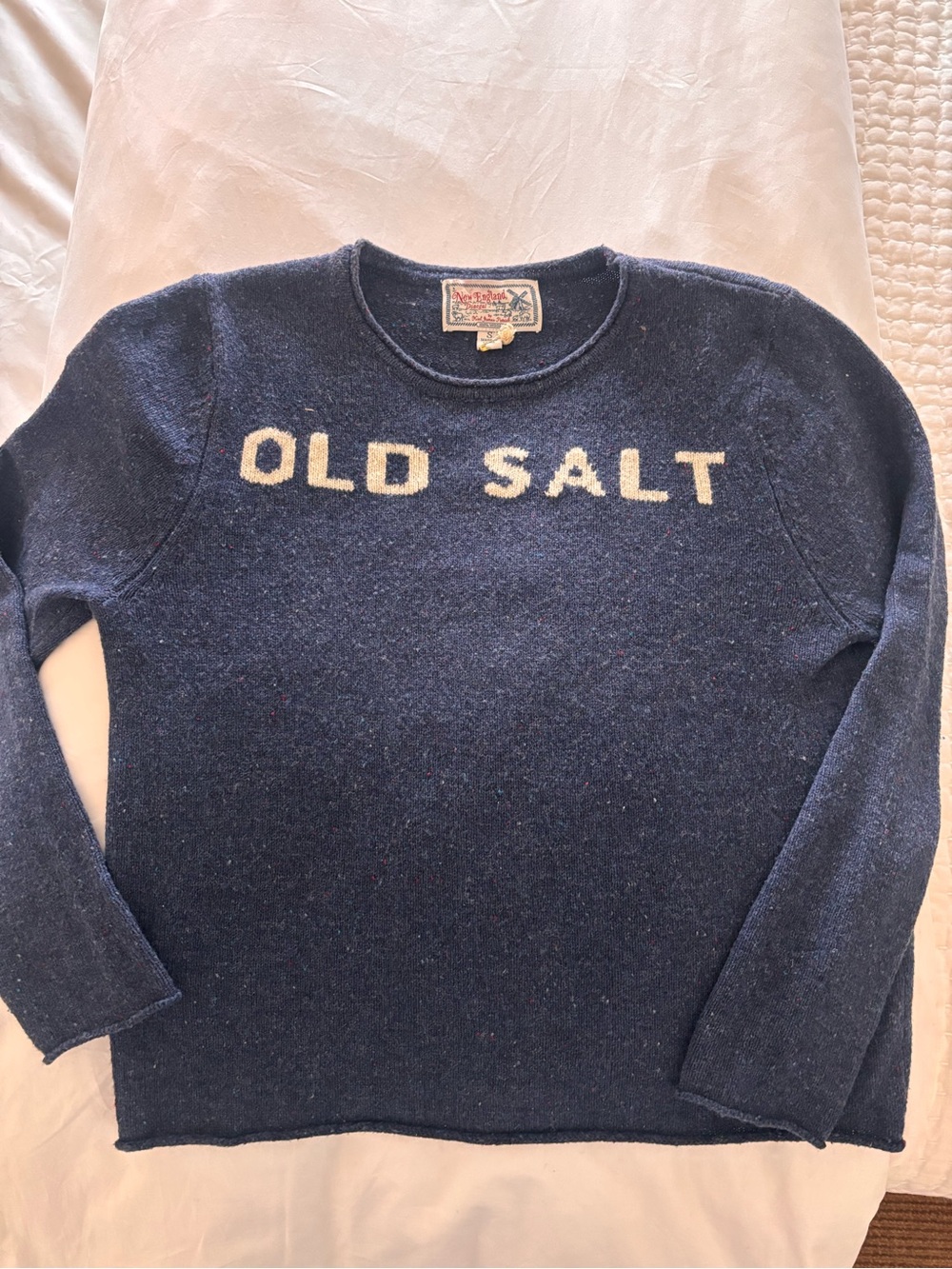 Kyle James Patrick (KJP) OLD SALT Navy Wool Donegal Sweater